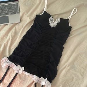 Super cute y2k lingerie bustier corset slip dress top